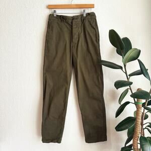 Alex Mill Womens Boyish Chino Trouser Pants Size 4 Olive Army Green Straight Leg